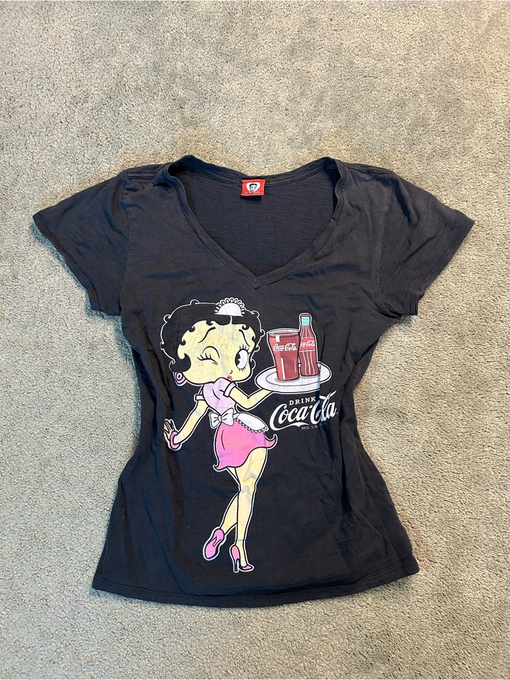 Vintage Betty Boop Coca Cola Women’s Too T Shirt Medium Y2K Grunge